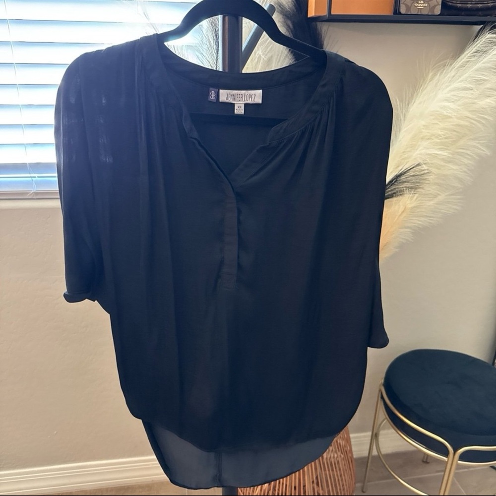 Jennifer Lopez Black Sheer Women's Top